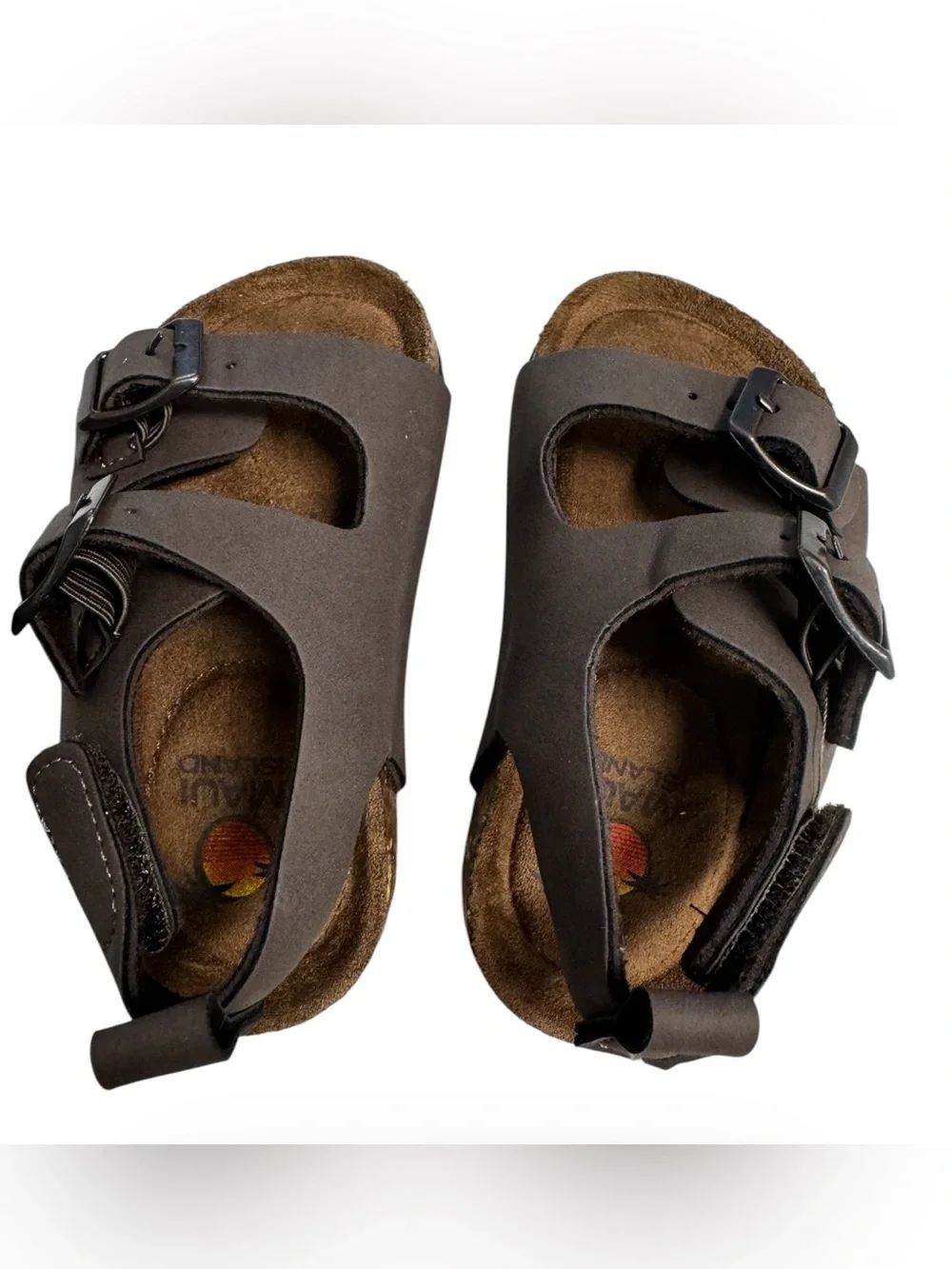 Maui Island Kids Brown Adjustable Buckle Sandals 6M Baby